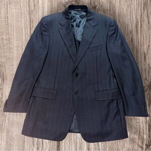 CANALI Mens Luxury Blazer Made in Italy Blue Striped Wool Sport Coat Size 40R
